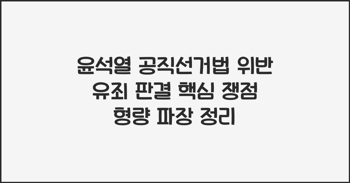 윤석열 공직선거법 위반 유죄 판결