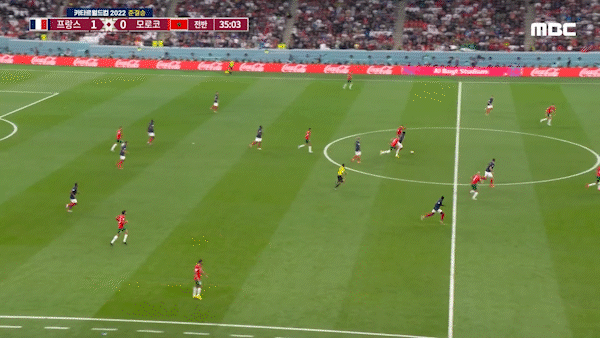 전반 35분 음바페의 엄청난 스피드