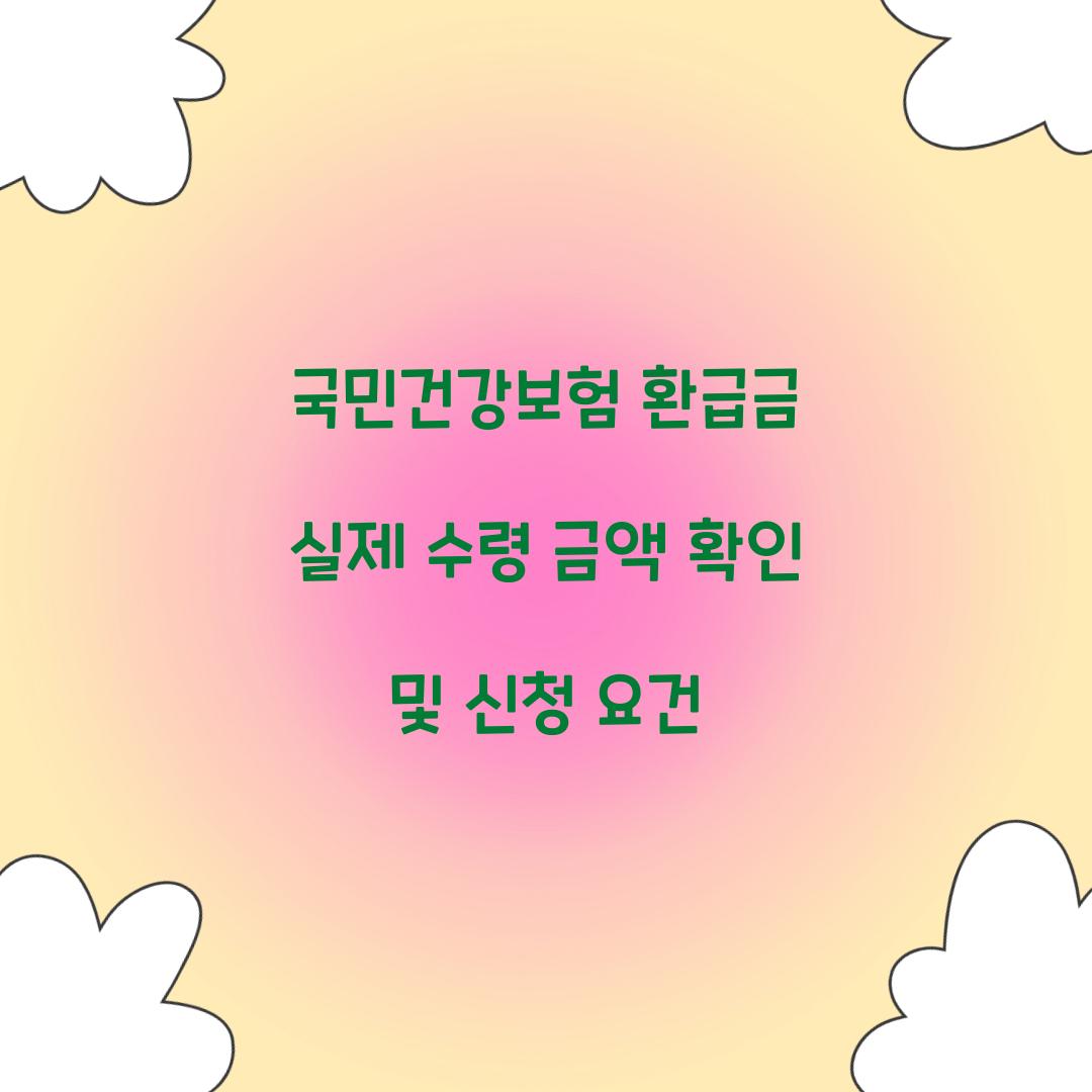 국민건강보험 환급금