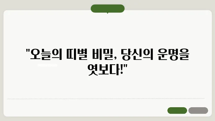 각 띠별 오늘의 운세 무료보기