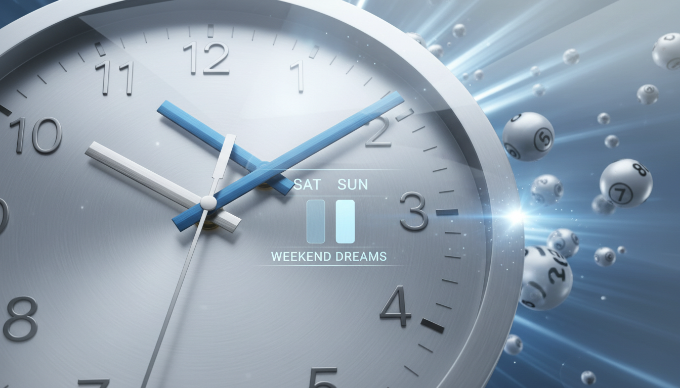 시계와 달력이 로또 구매 마감 시간인 토요일 저녁 8시와 일요일 판매 개시 시간인 오전 6시를 보여주는 이미지