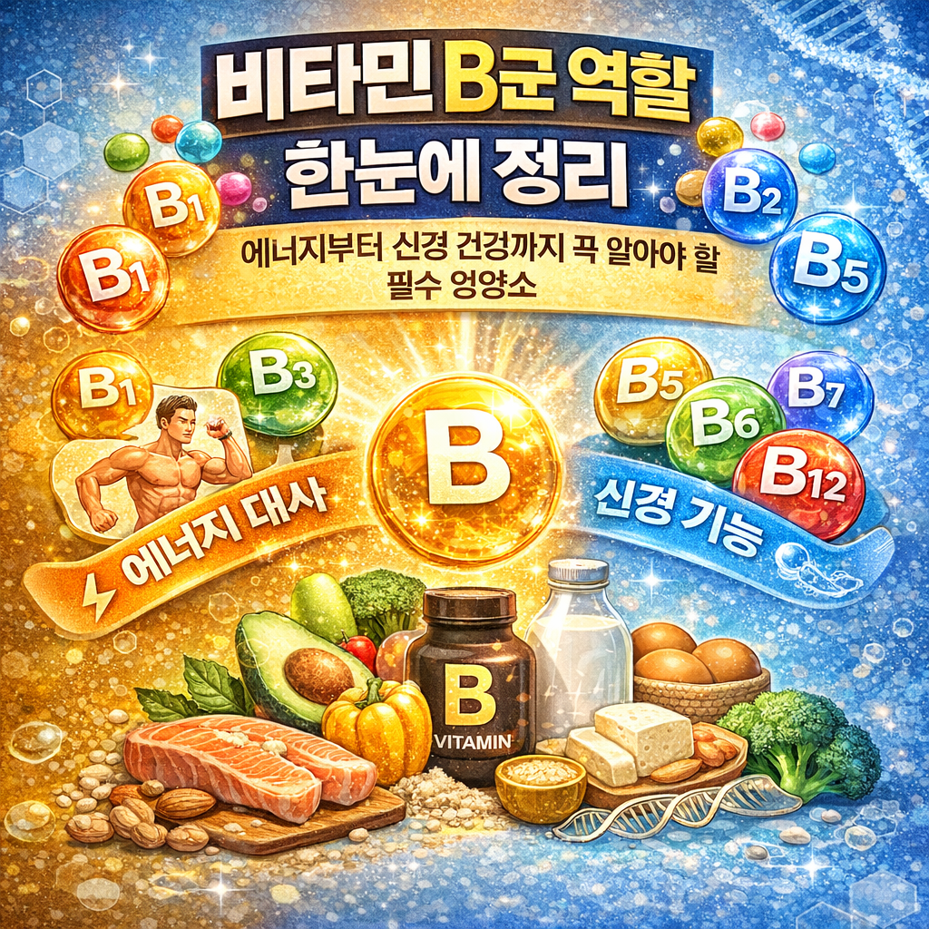 비타민 B군 역할 한눈에 정리 에너지부터 신경 건강까지 꼭 알아야 할 필수 영양소