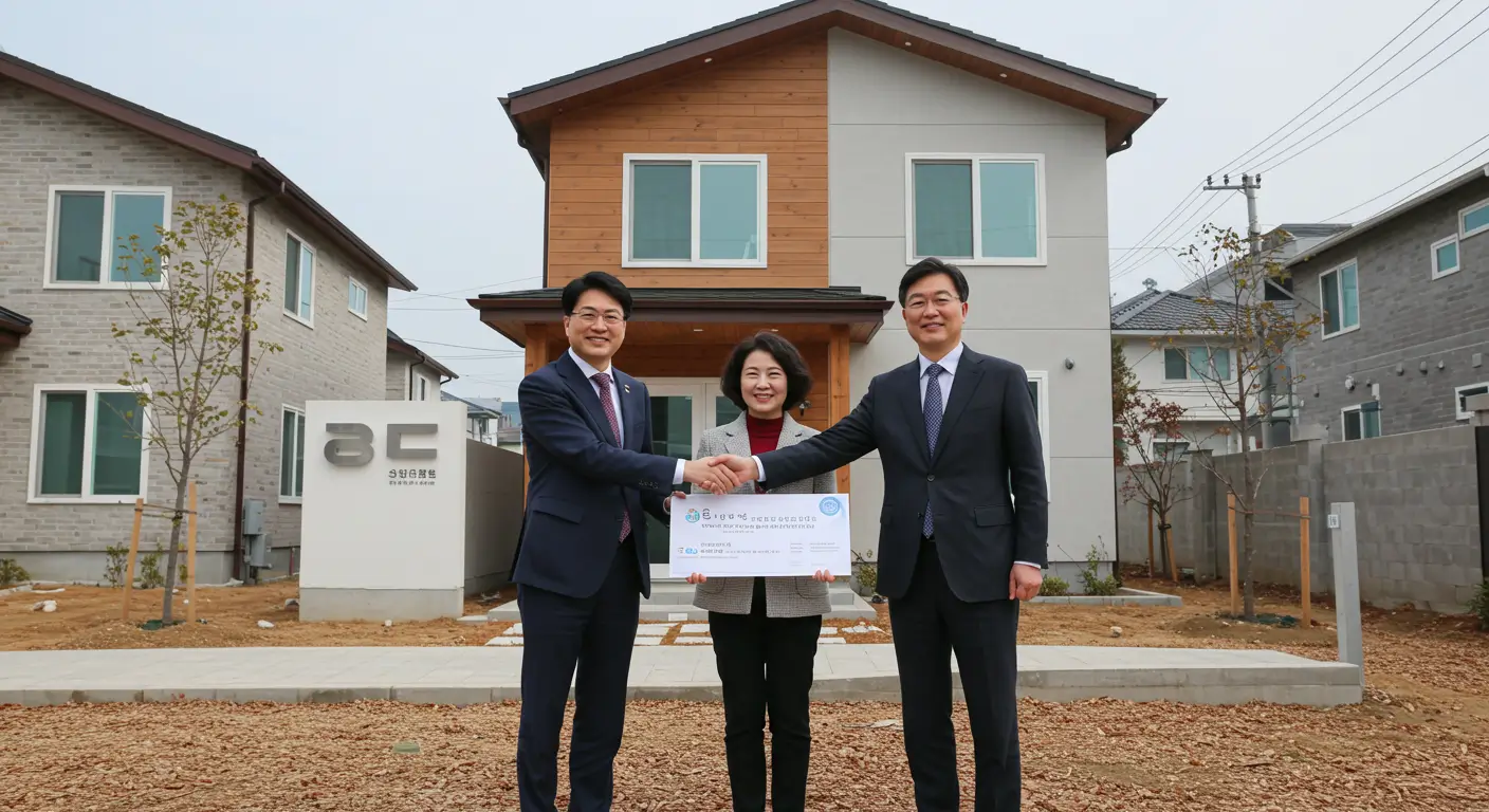 주택매매사업자 대출로 성공적인 프로젝트를 마친 후 악수하는 전문가들