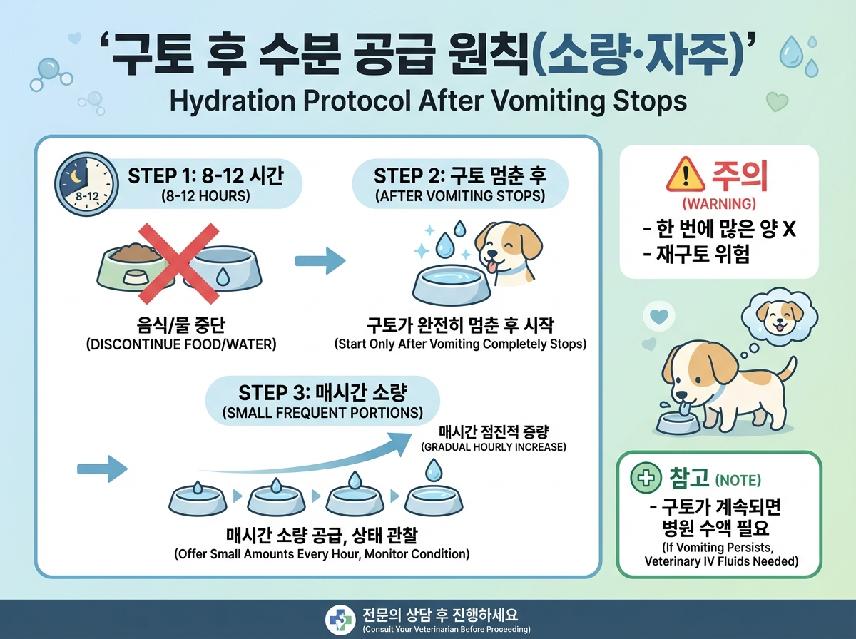 구토 후 수분 공급 원칙
