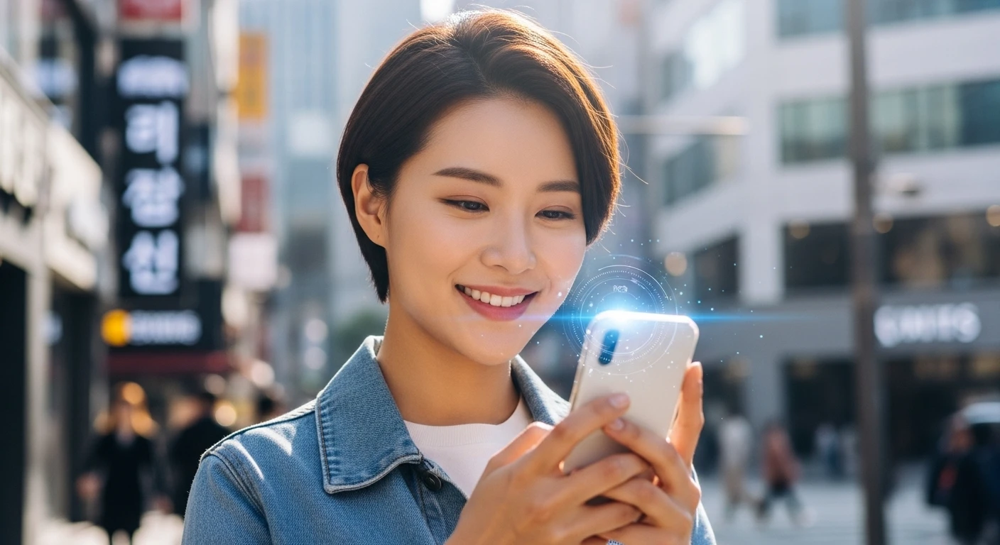 2025년 월 5천원 데이터 무제한 알뜰폰 요금제를 확인하며 미소 짓는 청년