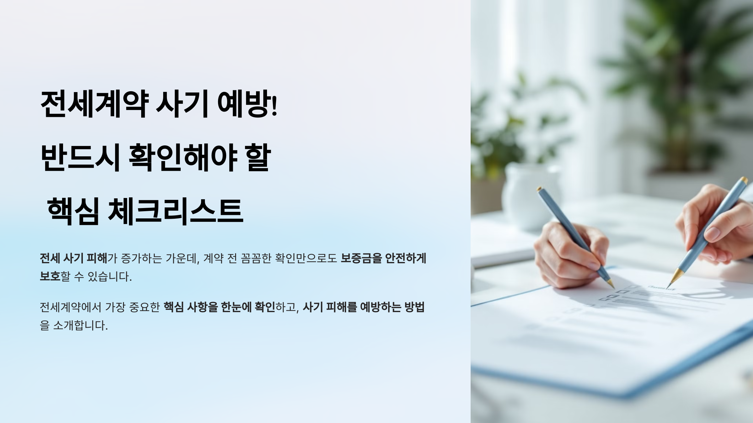 전세계약사기예방 완벽가이드 필수 체크리스트입니다