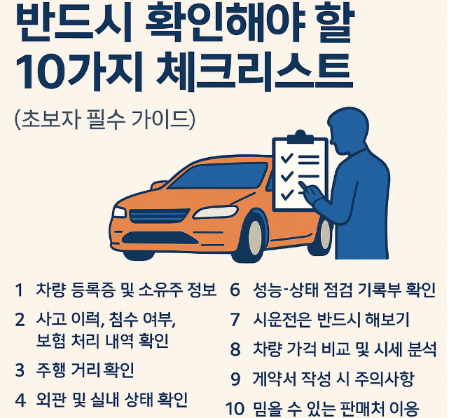 중고차 구매 시 꼭 알아야 할 10가지 핵심 체크리스트 (실패 없는 중고차 고르는 법) 관련 사진