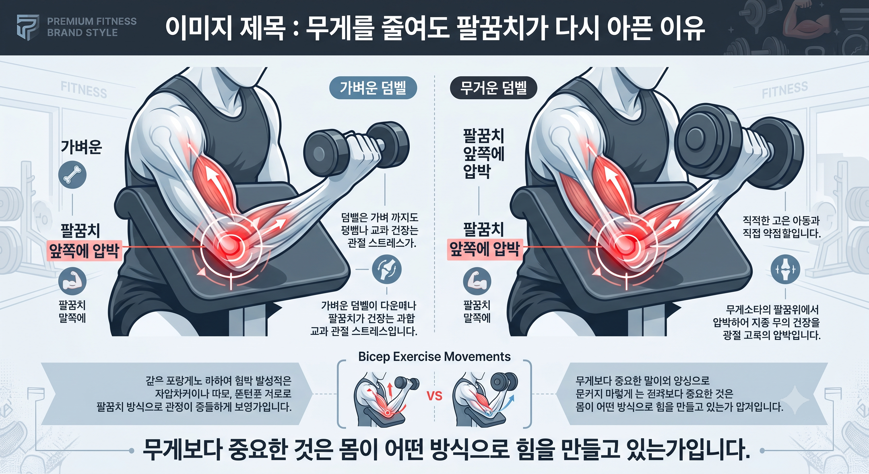 무게를 줄여도 팔꿈치가 다시 아픈 이유