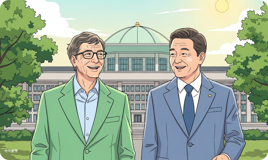 환담 후 함께 나서는 모습 가상으로 재현(AI)