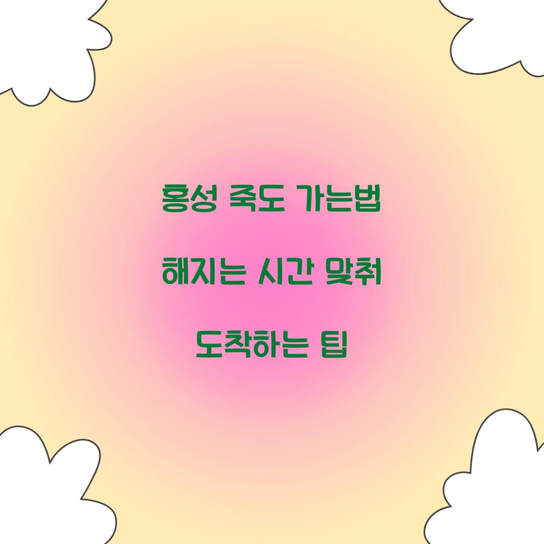홍성 죽도 가는법 해지는 시간 맞춰 도착하는 팁