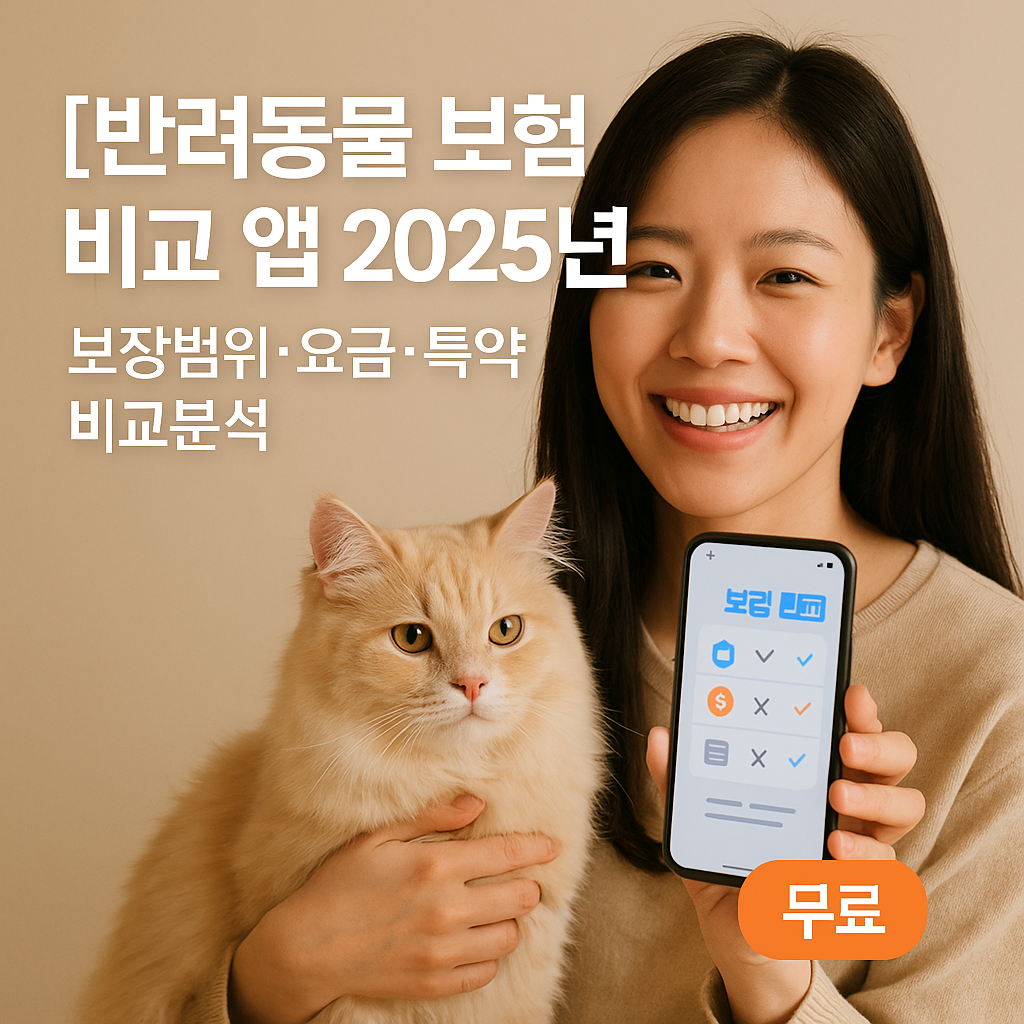 반려동물 보험 비교 앱 2025년 보장범위&middot;요금&middot;특약 비교분석