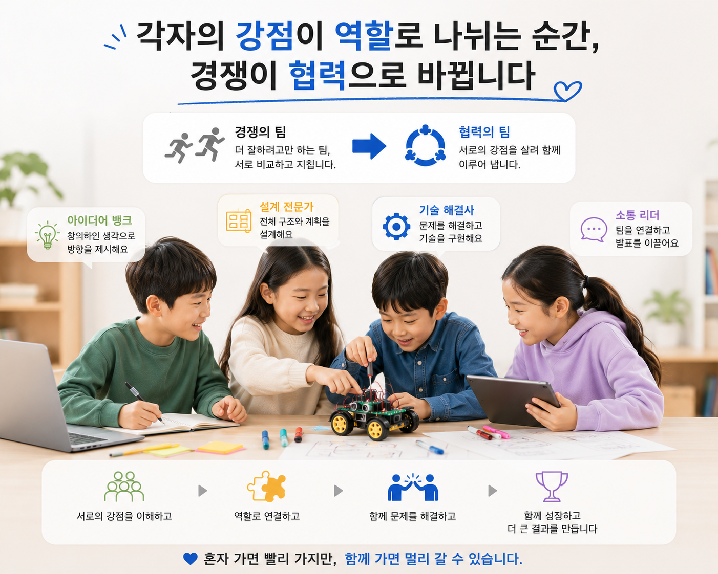 각자의 강점이 역할로 나뉘는 순간, 경쟁이 협력으로 바뀝니다