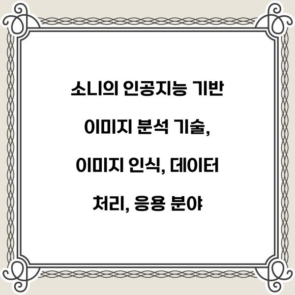 소니의 인공지능 기반 이미지 분석 기술