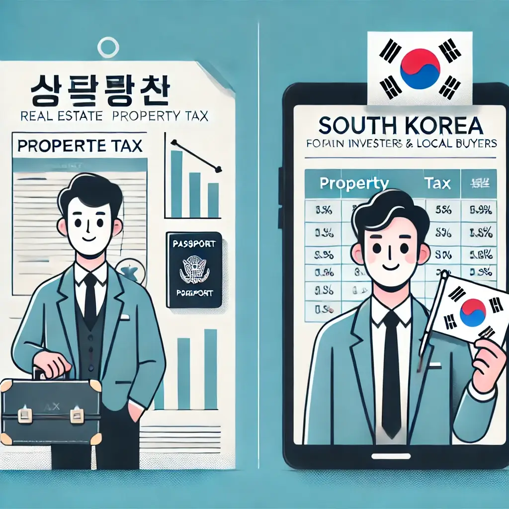 외국인과 내국인의 부동산 취득세 차이를 비교하는 그래픽