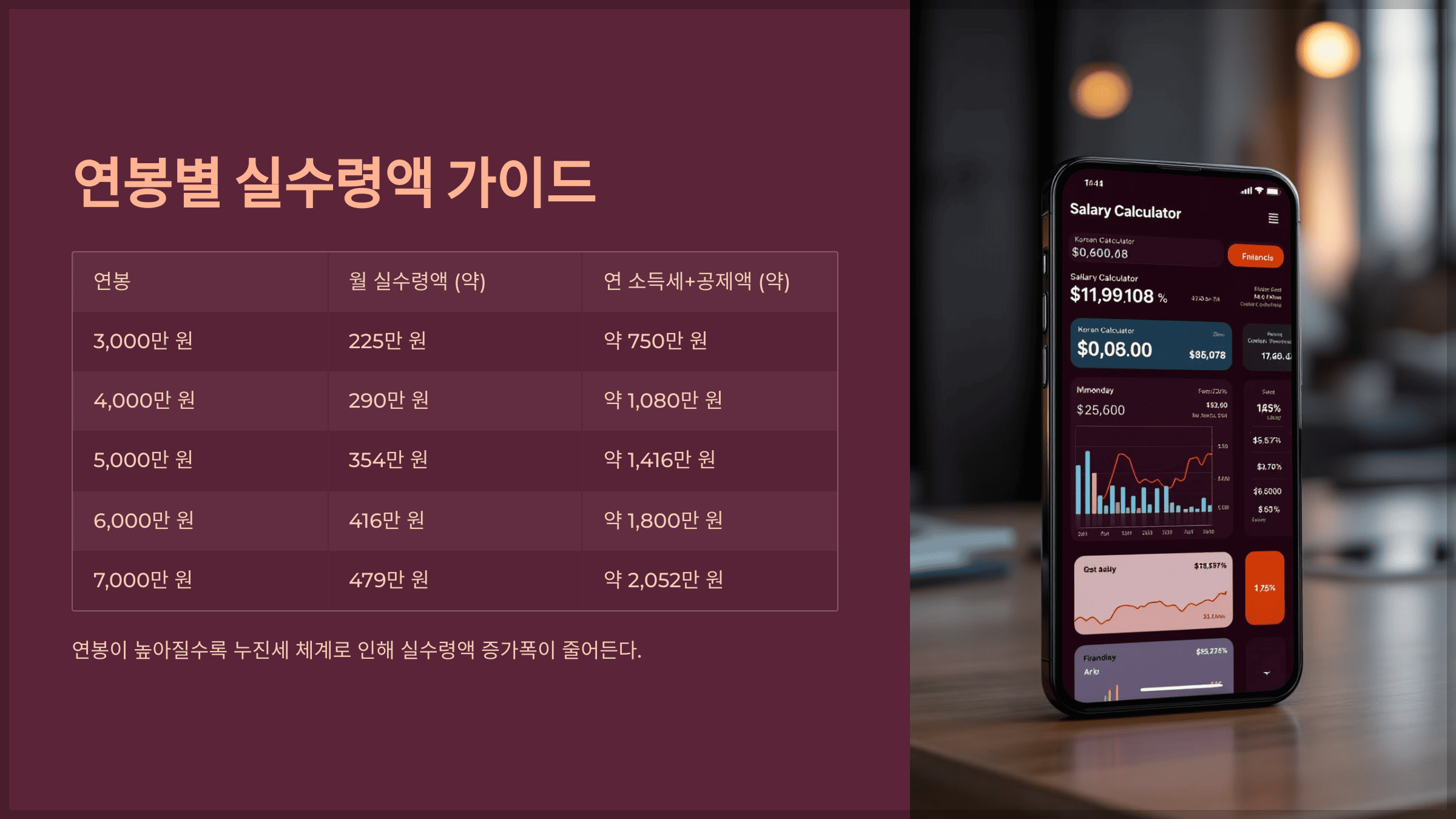 연봉별 실수령액 가이드