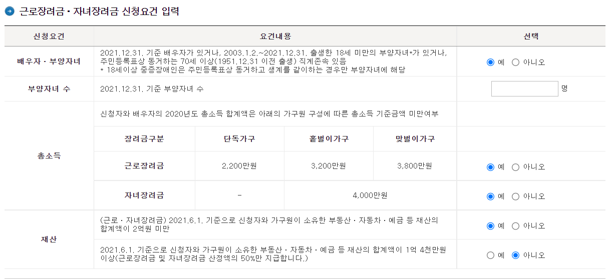 2022 근로장려금