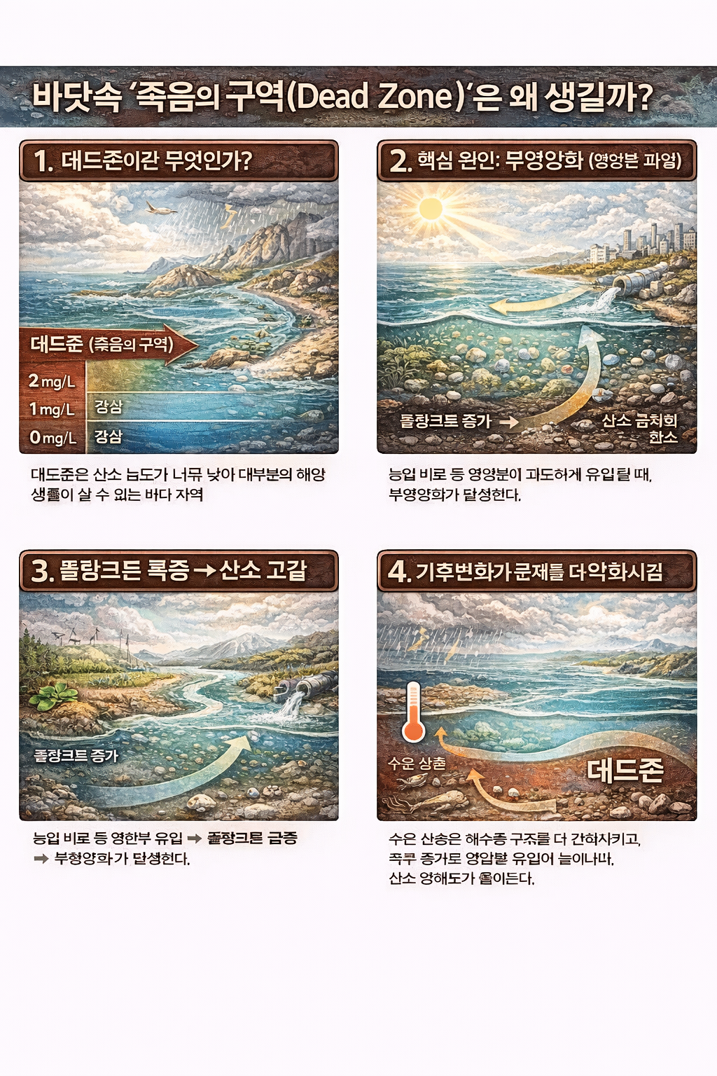 바닷속 ‘죽음의 구역’은 왜 생길까 (데드존의 충격적인 원인)