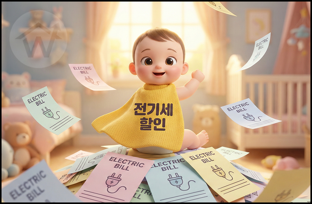 전기요금 고지서 할인받는 아기 3D 썸네일