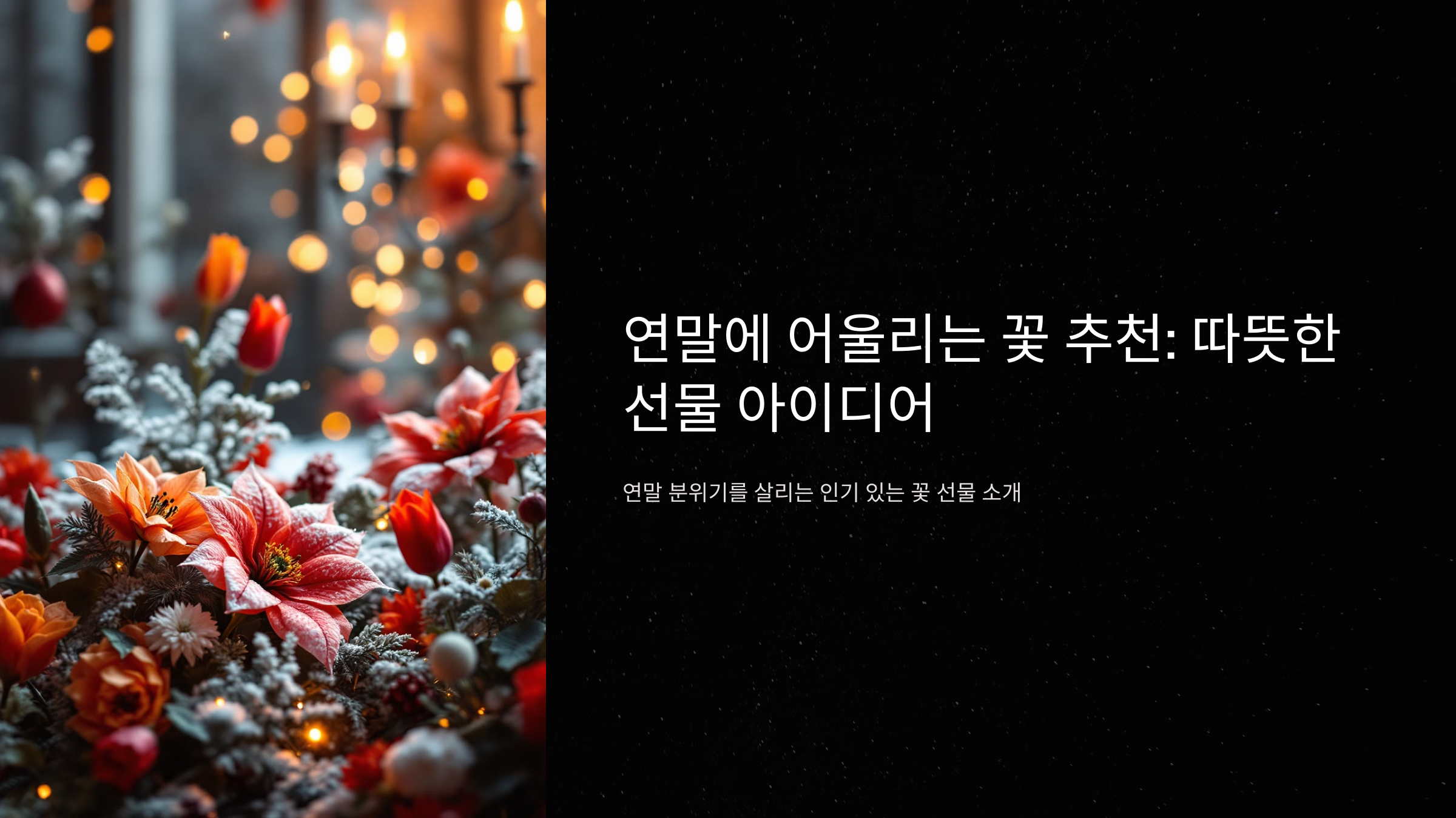 연말에 어울리는 꽃 추천 따뜻한 선물 아이디어