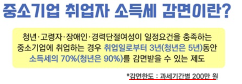중소기업 취업자 소득세 감면