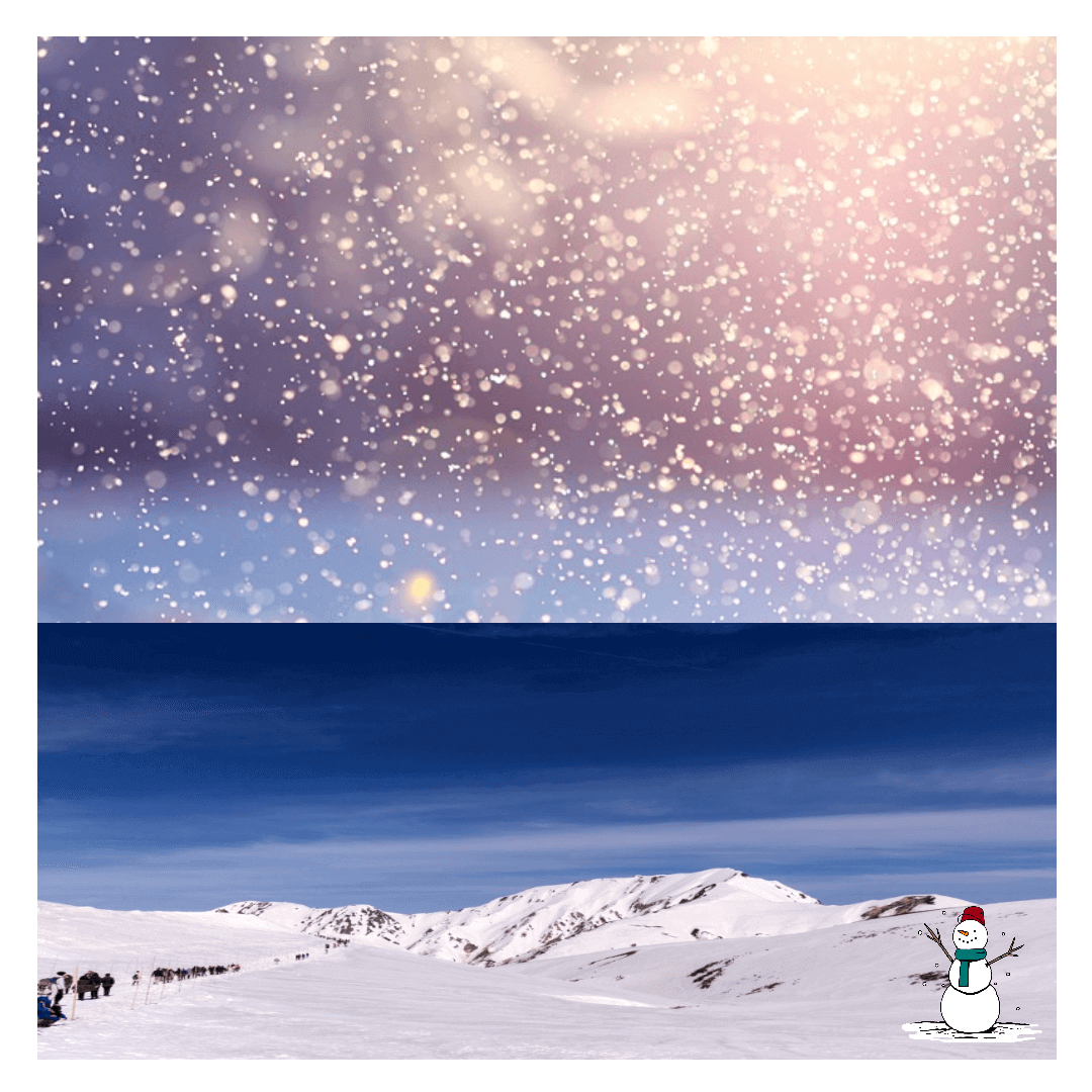 산에 눈이 온 사진