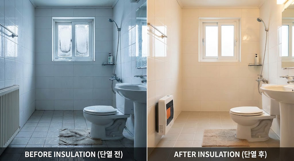 [극한의 욕실 추위 해결] 맨발이 얼던 바닥이 따뜻해졌습니다 &ndash; 욕실 단열 3단계 실천기