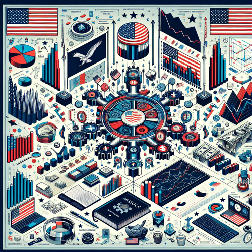 미국 주식 시장의 기본 개념과 투자 전략을 정리한 시각적 차트