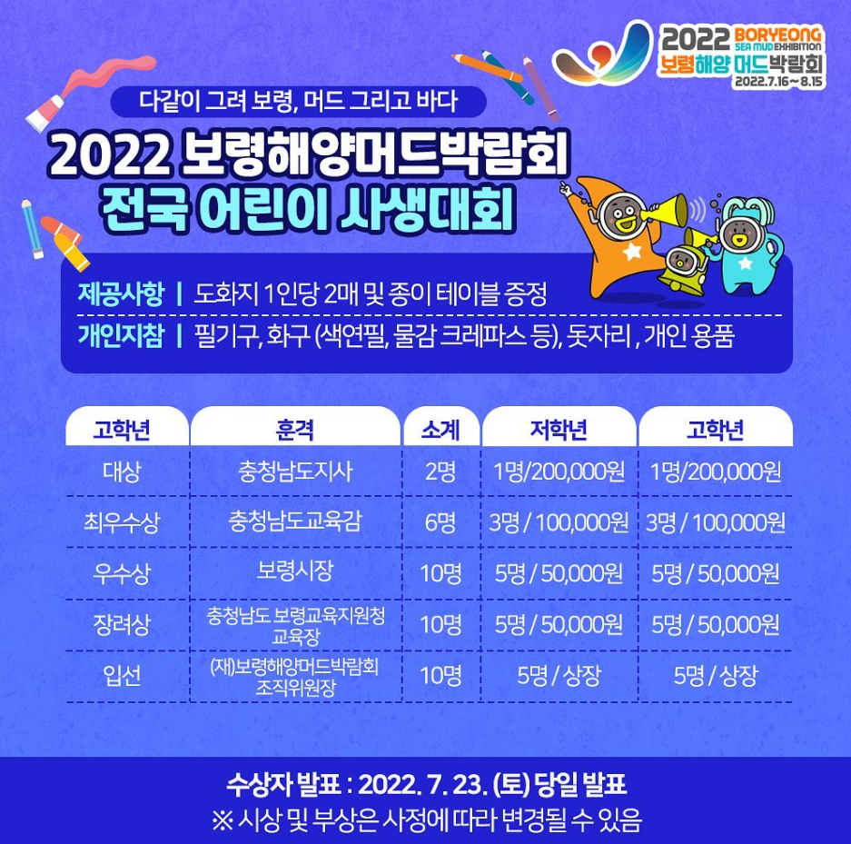 보령 머드축제 어린이 사생대회