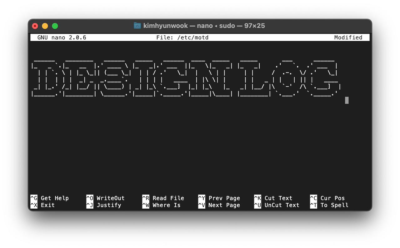 Mac 터미널 시작 화면 메시지, MOTD 사용자 정의 방법