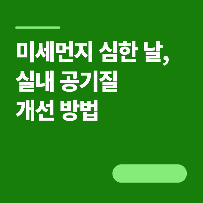 미세먼지 심한 날, 실내 공기질 확실히 개선하는 방법