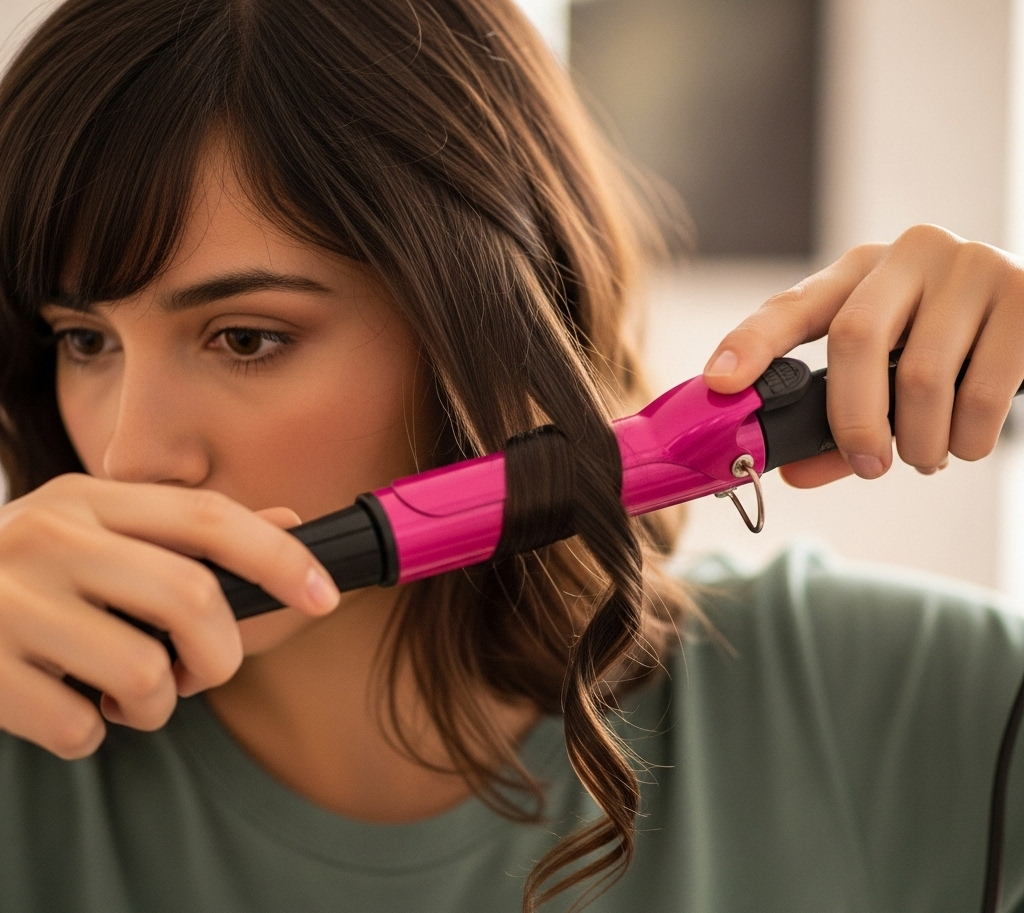 고데기로 머리하기