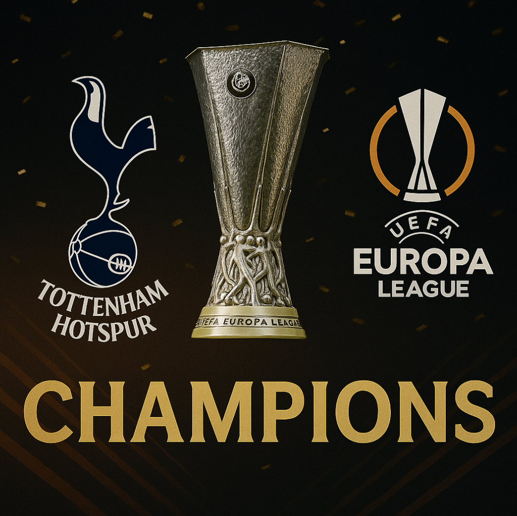 유로파리그 엠블럼, 트로피, 토트넘 우승을 나타내는 이미지