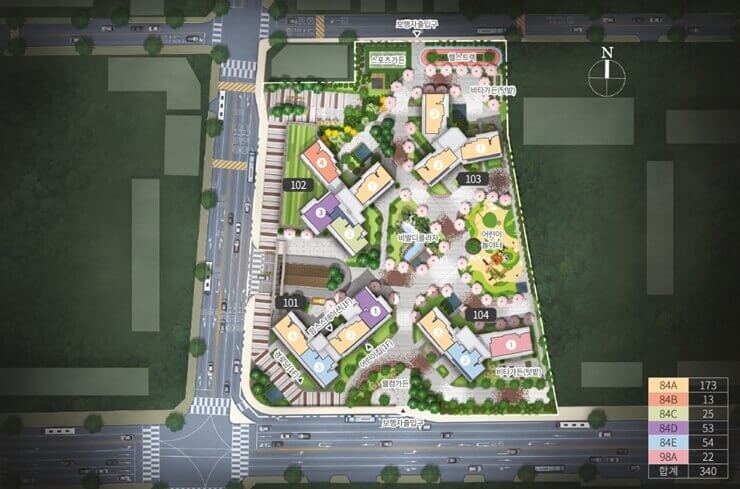 인천 작전 한라비발디 아파트 단지 배치도