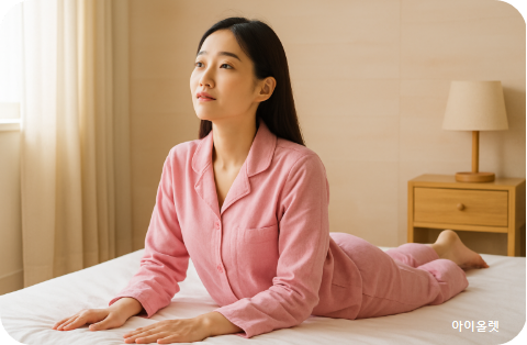 바닥 밀기 자세 – 천천히 중심 세우기