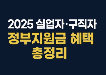 2025년 실업자·구직자 정부지원금