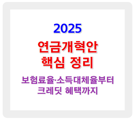2025 연금개혁안 핵심 정리
