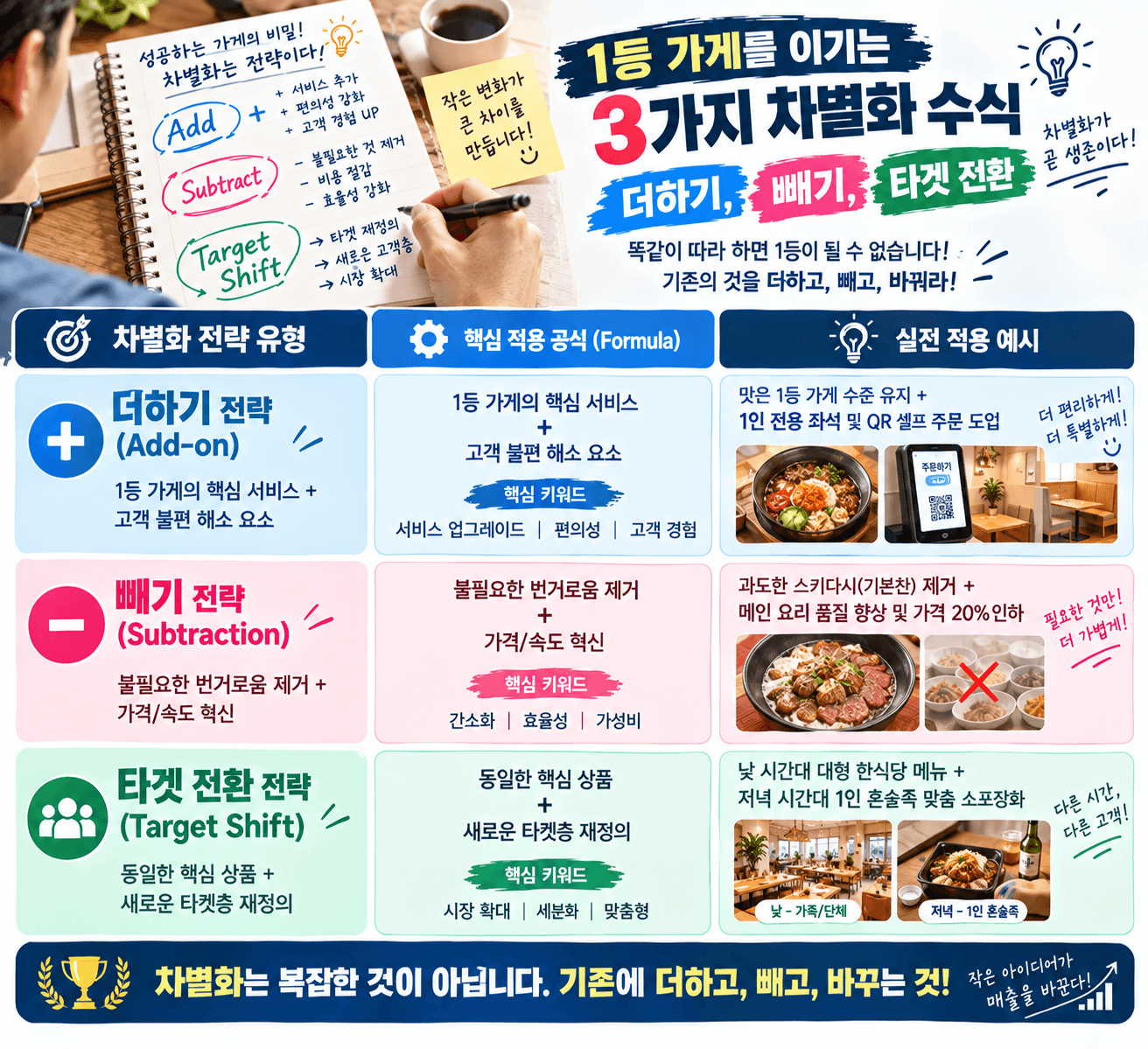 더하고 빼고 바꾸는 차별화전략