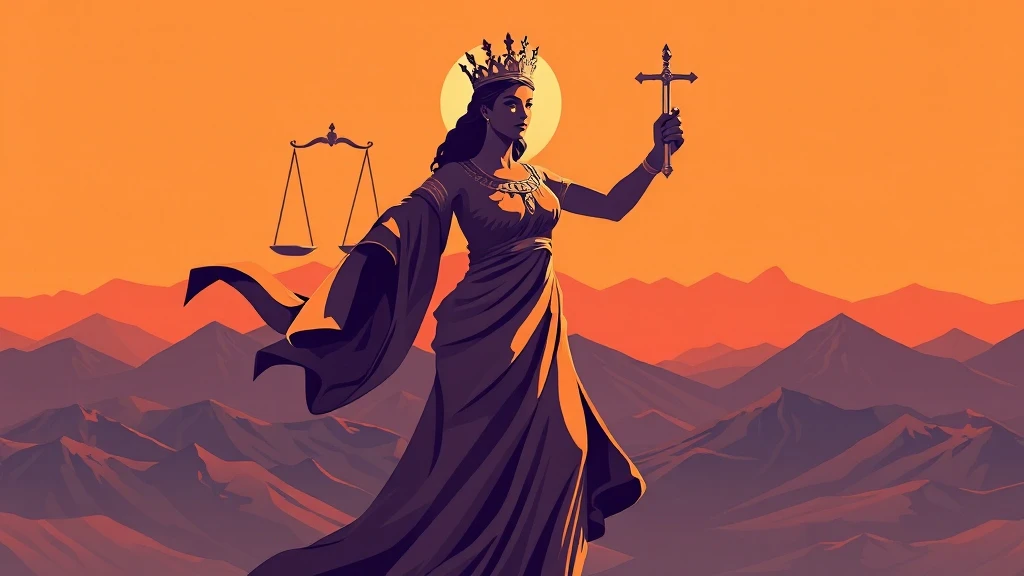 저울을 든 여신을 표현한 모습