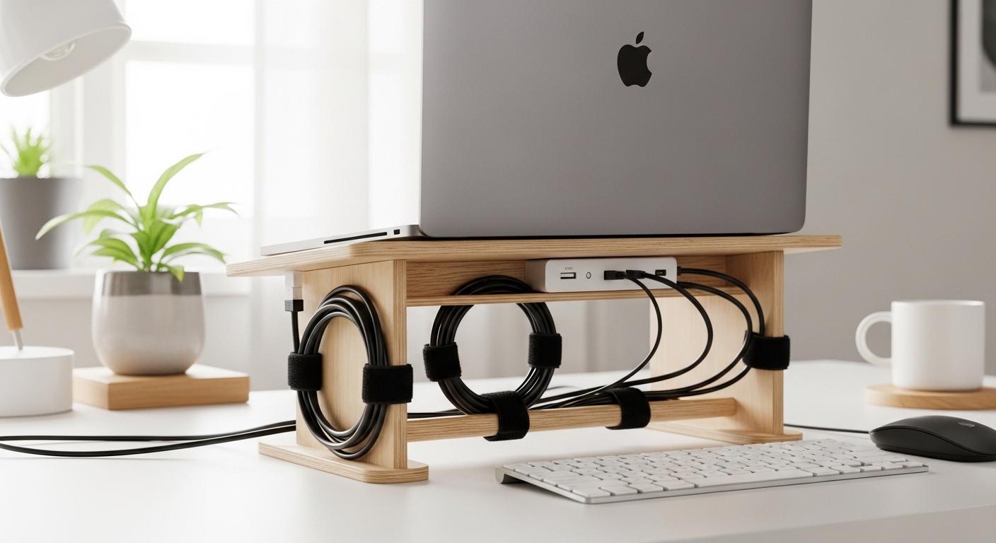 케이블 혼잡 노트북 거치대 문제 해결