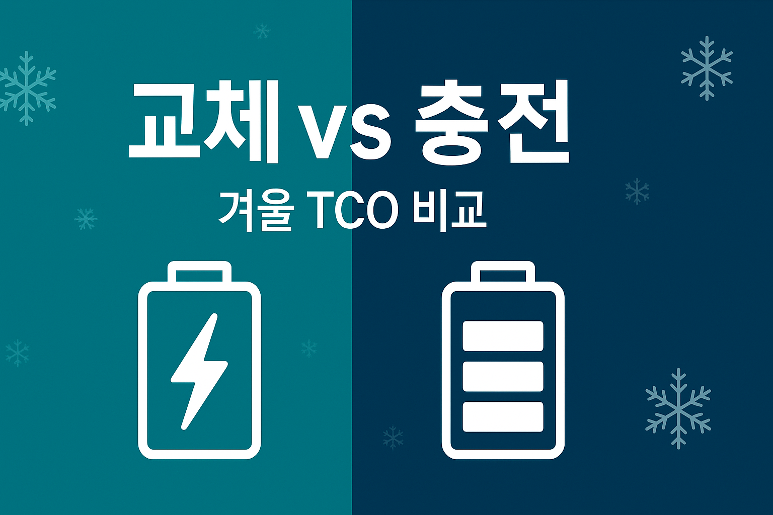 겨울 자동차 배터리 교체 vs 충전 비교 인포그래픽