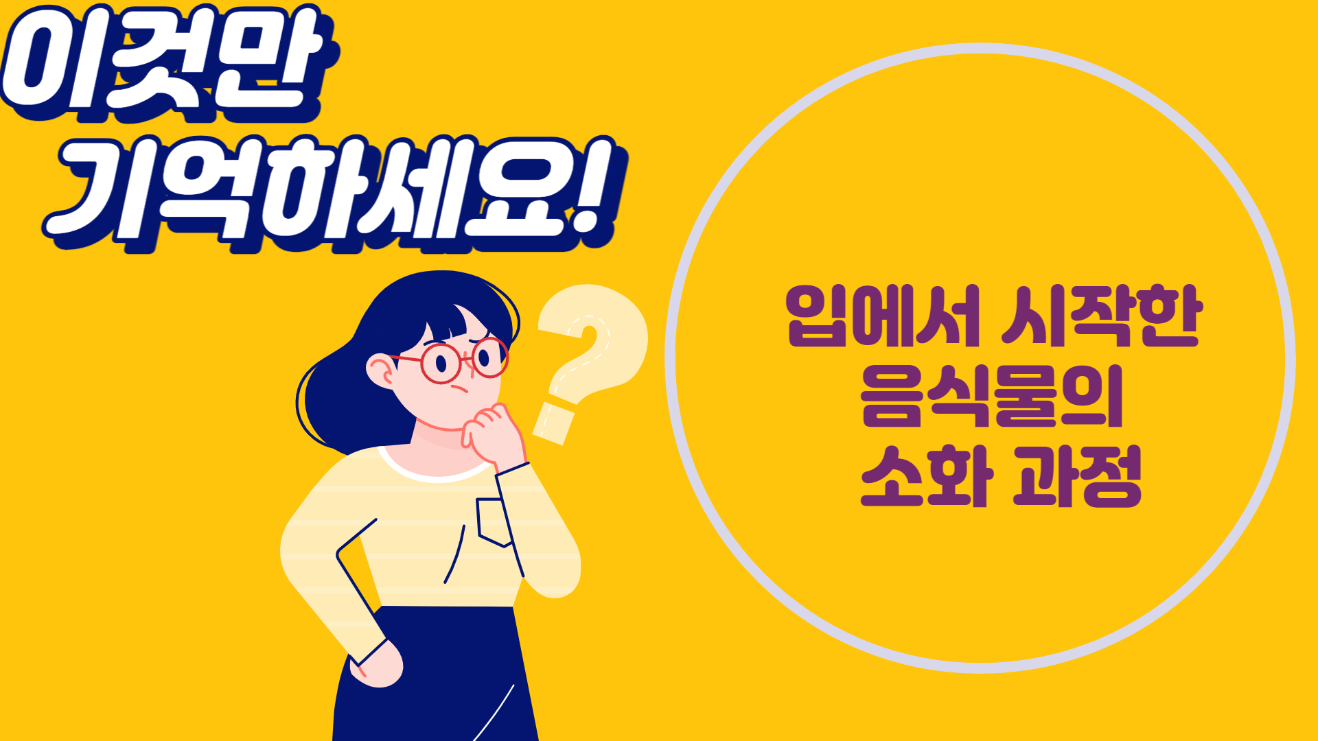 입에서 시작된 음식물의 소화과정에 대해 알아봅시다.