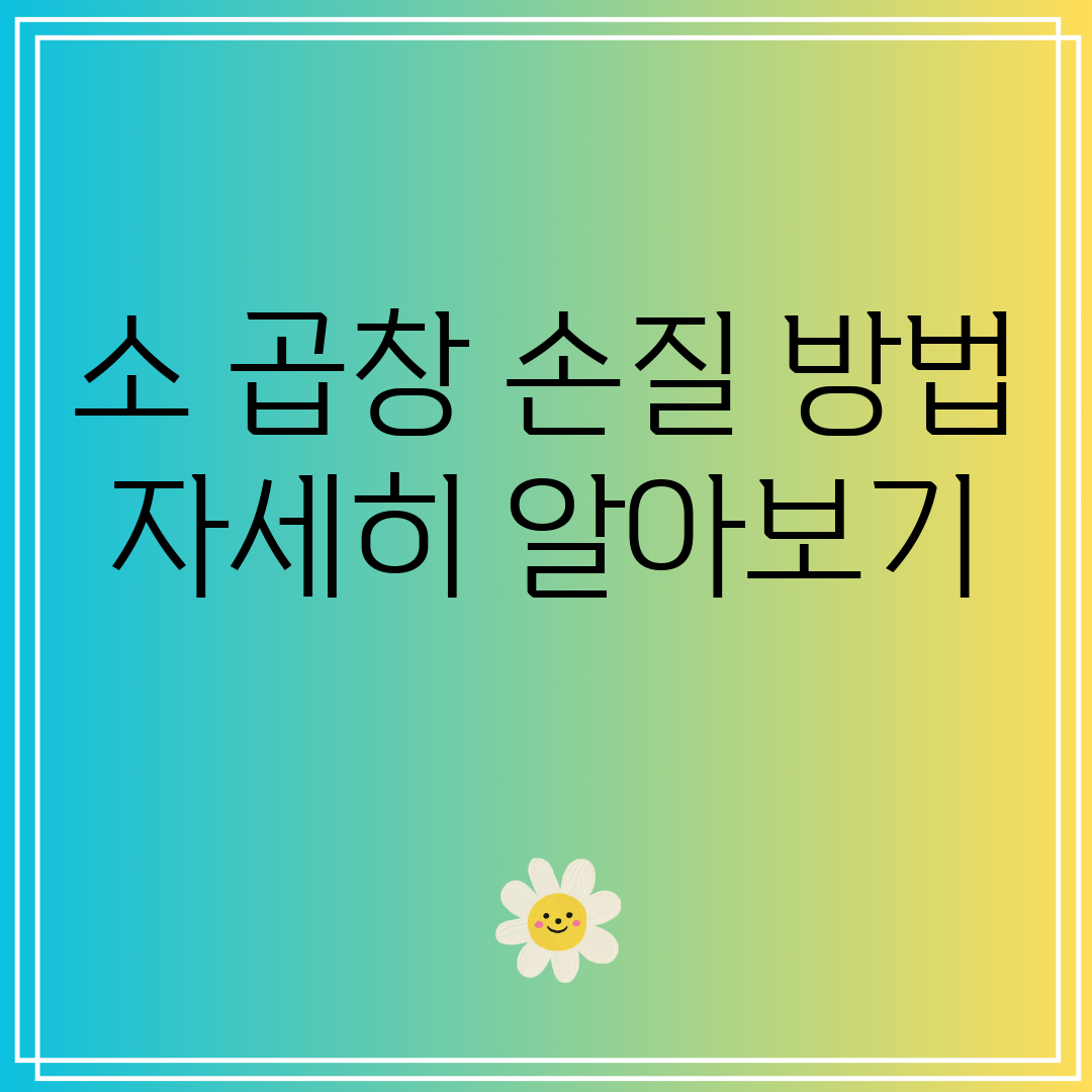 소곱창손질방법자세히알아보기