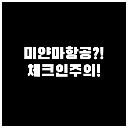 미얀마항공 국제선 온라인 체크인 가능..