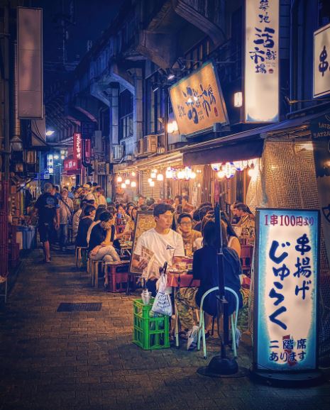 일본 직장인의 요코초 거리 관련 사진