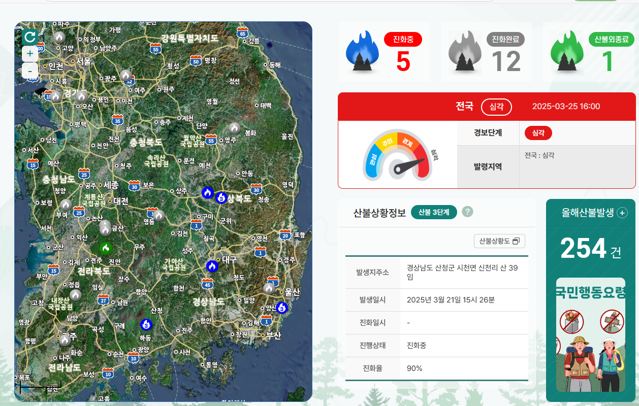 의성군 실시간 화재상황
