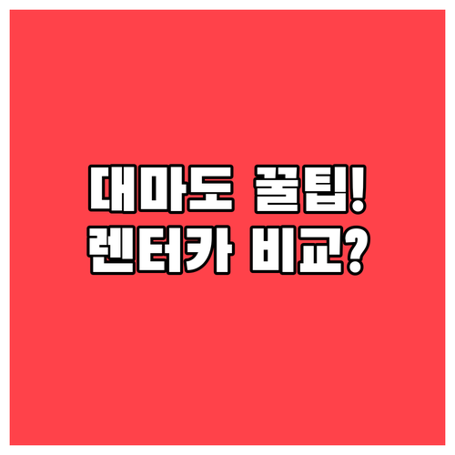 대마도 여행 전 꼭 알아야 할 교통수..