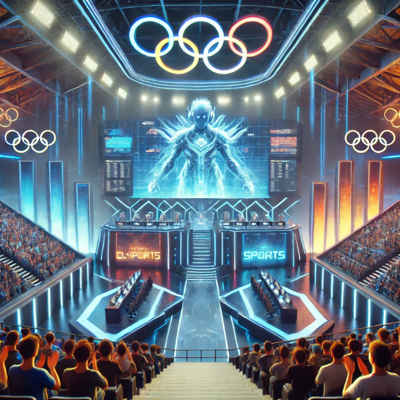 esports 선수들이 올림픽에서 경기하는 가상이미지