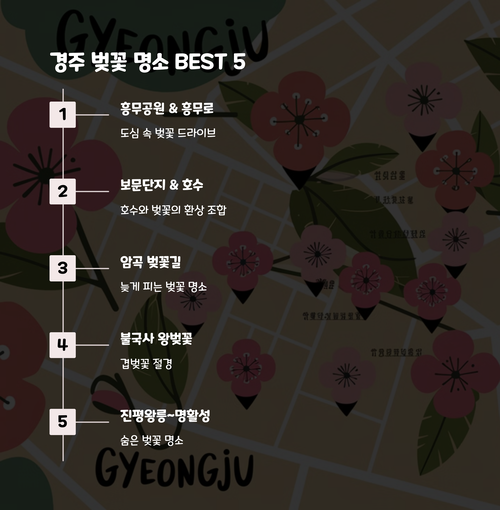 경주 벚꽃 명소 BEST 5