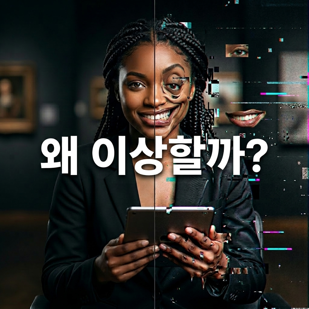 AI 이미지 결과 이상 사례 정상과 왜곡 비교 썸네일