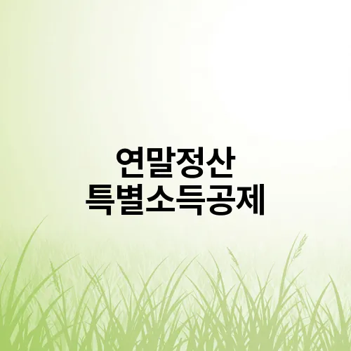 연말정산 특별소득공제